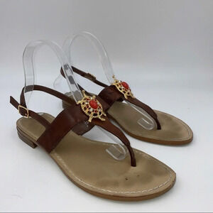Miss Trish of Capri for Target thong jeweled turtle slingback sandals